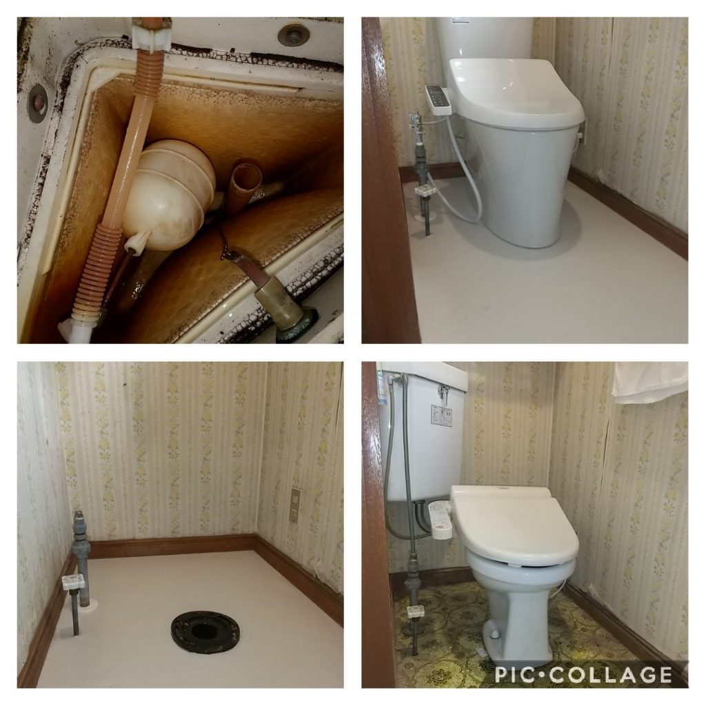 TOTO隅付トイレからINAXアメージュZリトイレに交換