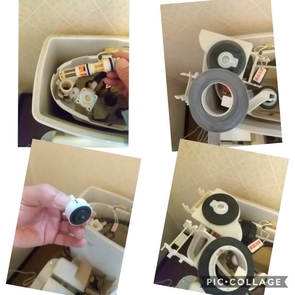TOTOピュアレストQRトイレタンク水漏れ修理 Sh215BAS